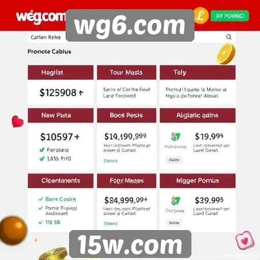 Destaques das promoções e bônus em wg6.com